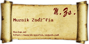 Muzsik Zsófia névjegykártya