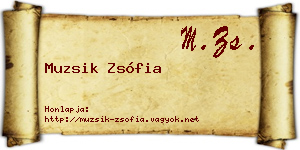 Muzsik Zsófia névjegykártya